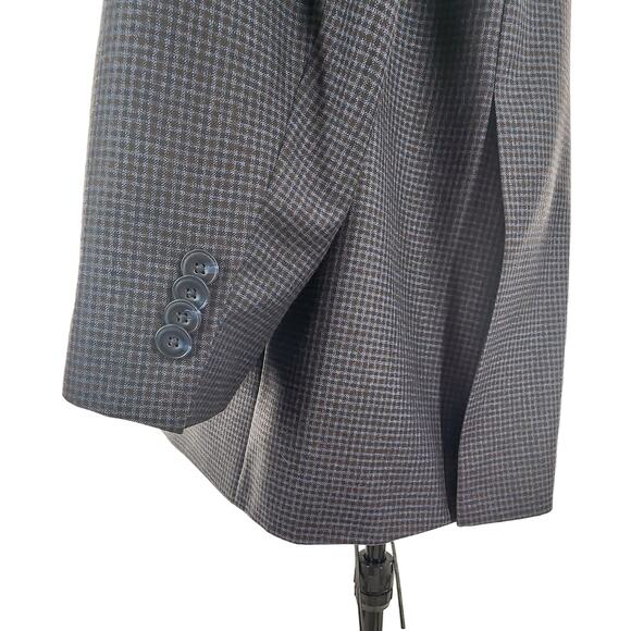 Michael Kors Men's Blazer Coat Jacket Size 46L 2 Button Plaid Polyester Blend - Picture 4 of 6
